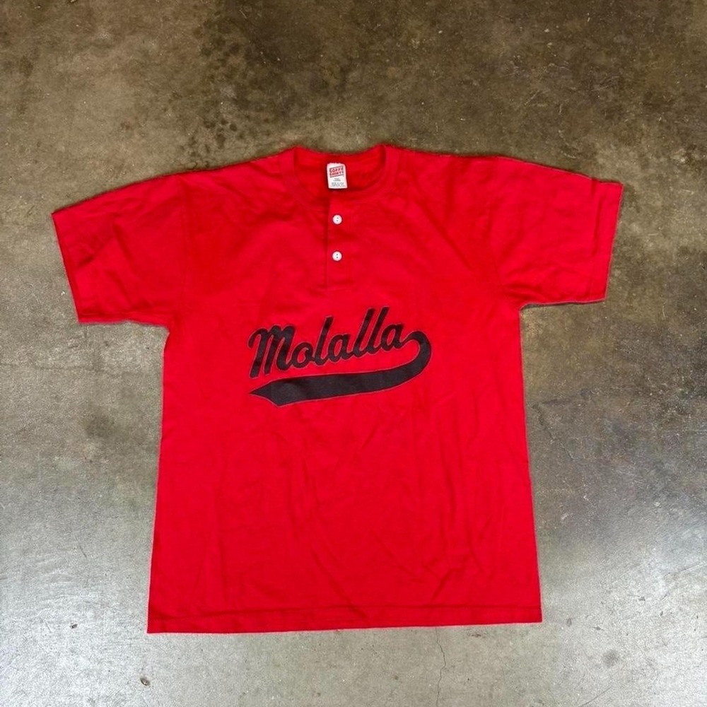 Vintage 90s single stitch red softball shirt Men's size Large